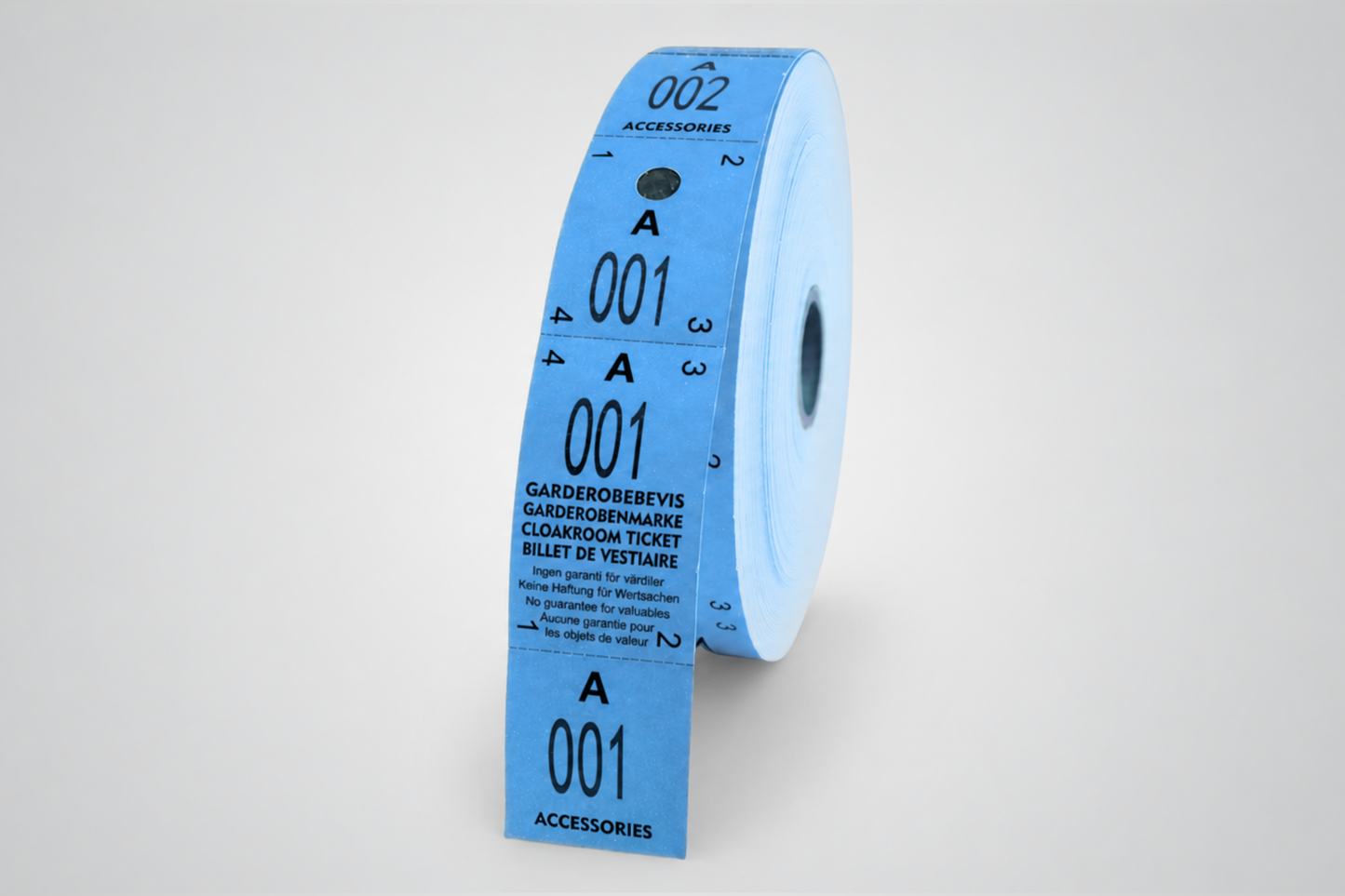 3-part wardrobe tickets in colors from JM Band®
