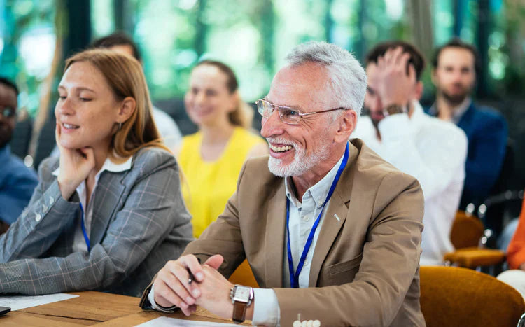 cinematic image of a conference