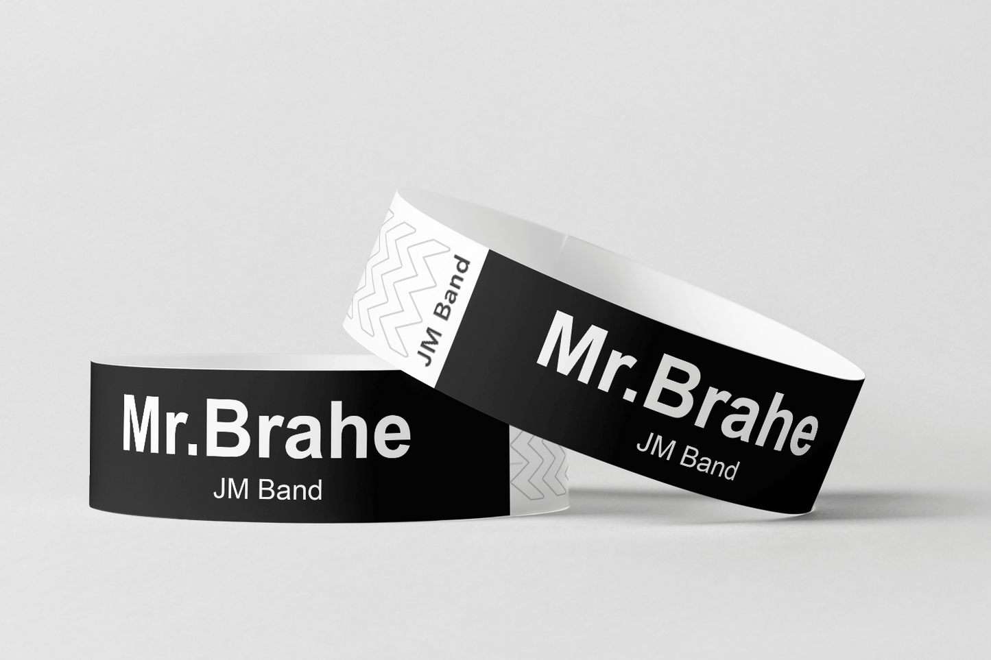 Paper Wristbands - White Print Paper wristbands JM Band®