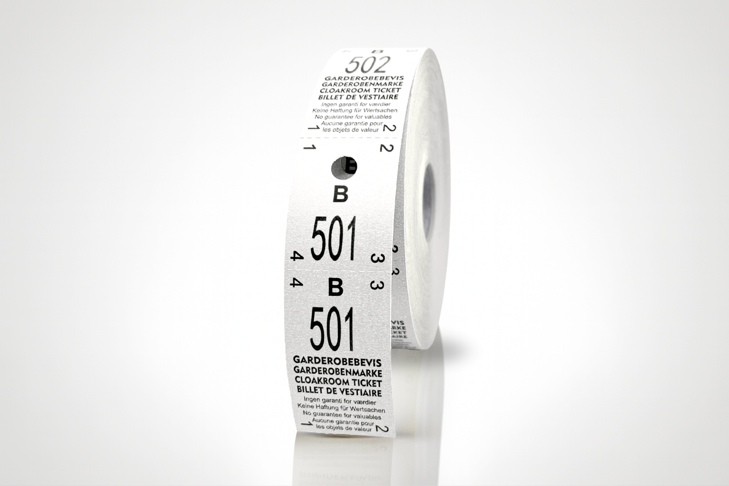 Boletos de Guardarropa 2-Partes (500 unid.)