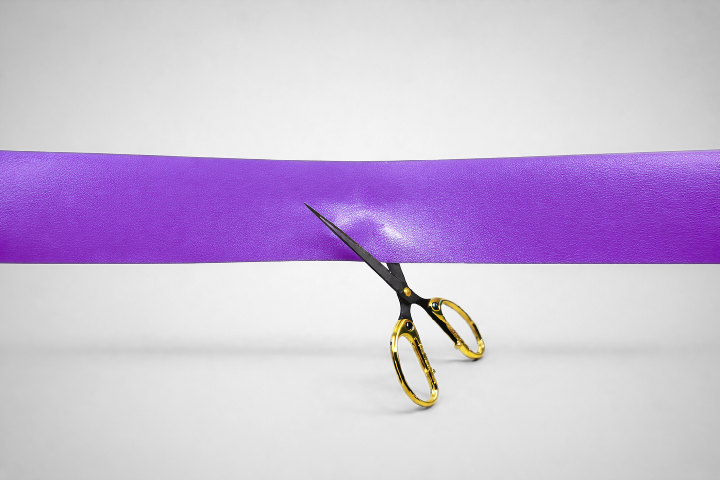 Cintes d'inauguració de color porpra sòlid sense estampat de JM Band®.
