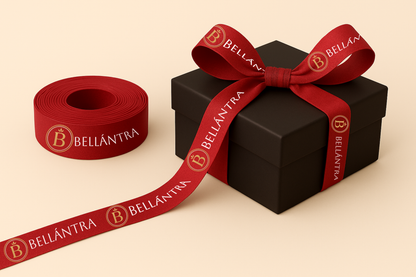 A photo of rPET Fabric Gift Ribbon with Colour Print from JM Band®. Purchase ribbon in 10 mm here.