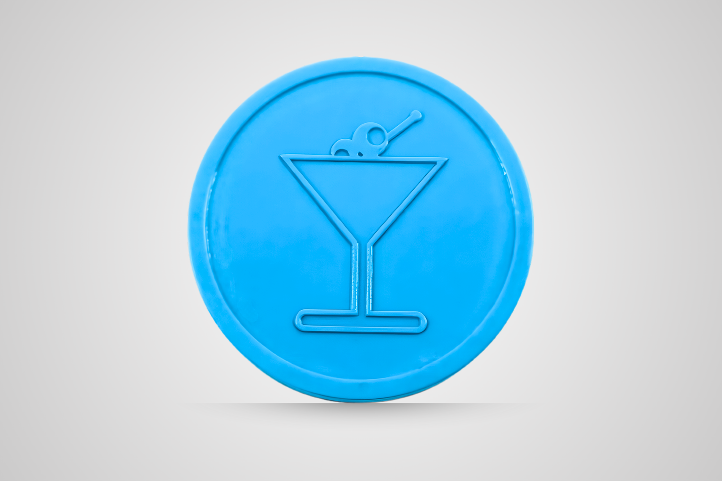Vale para bebidas con relieve en color azul cóctel de JM Band®.