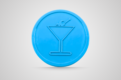 Vale para bebidas con relieve en color azul cóctel de JM Band®.