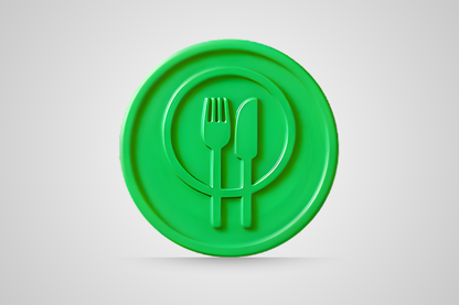 Vale para bebidas con relieve, de color verde comida, de JM Band®.