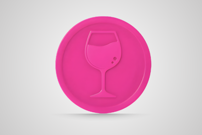Vale para bebida con relieve en color rosa vino de JM Band®.
