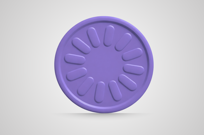 Vale para bebidas con diseño de flor morada en relieve, de JM Band®.