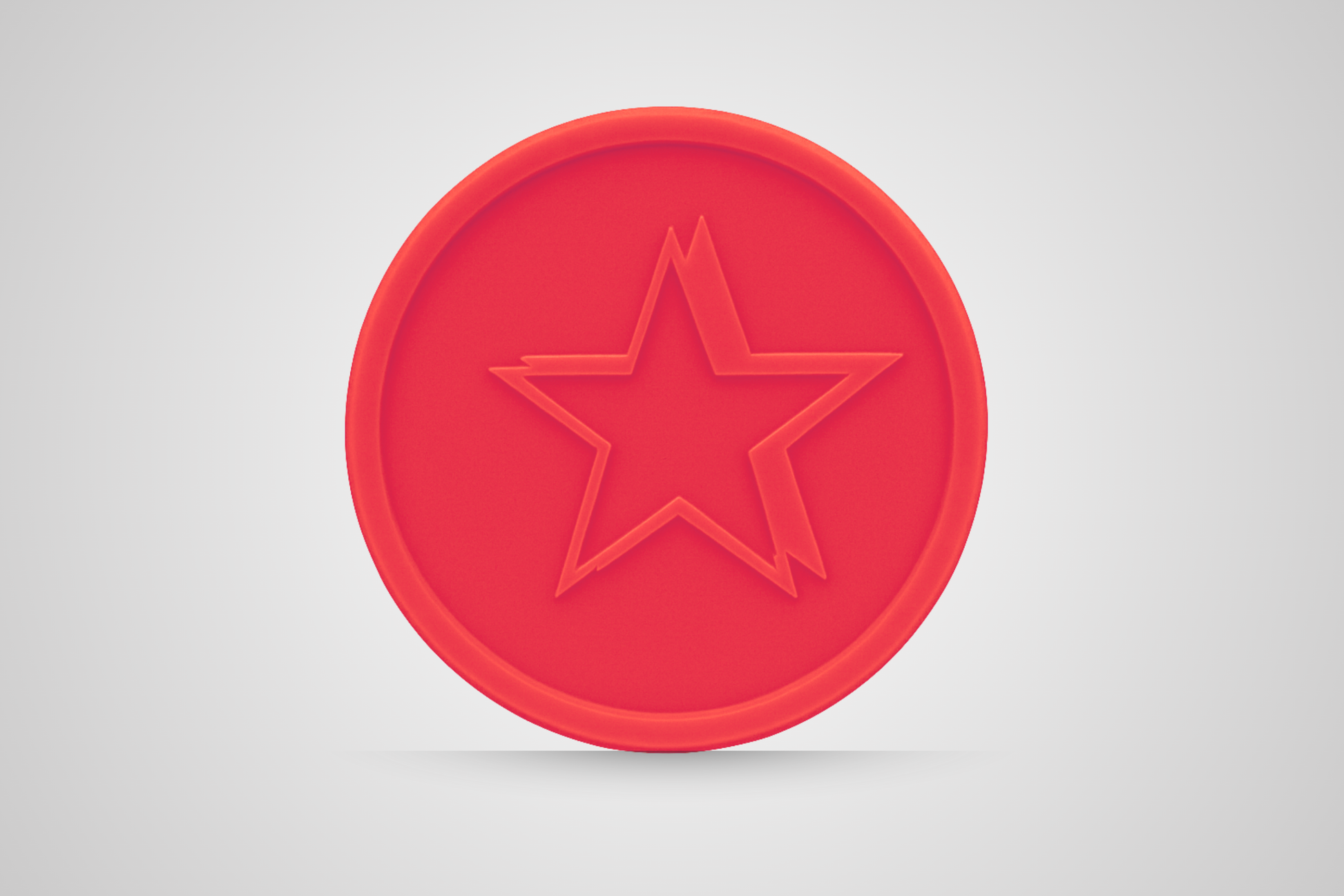 Cupón para bebidas con estrella roja en relieve de JM Band®.