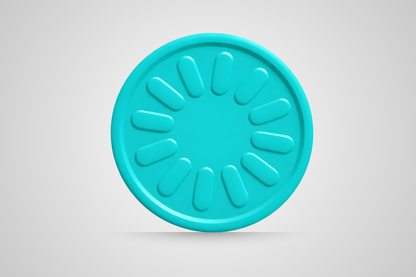 Vale para bebidas con forma de flor turquesa en relieve de JM Band®.
