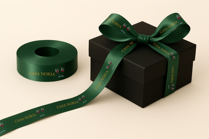 Cinta de regalo de tela con estampado en color