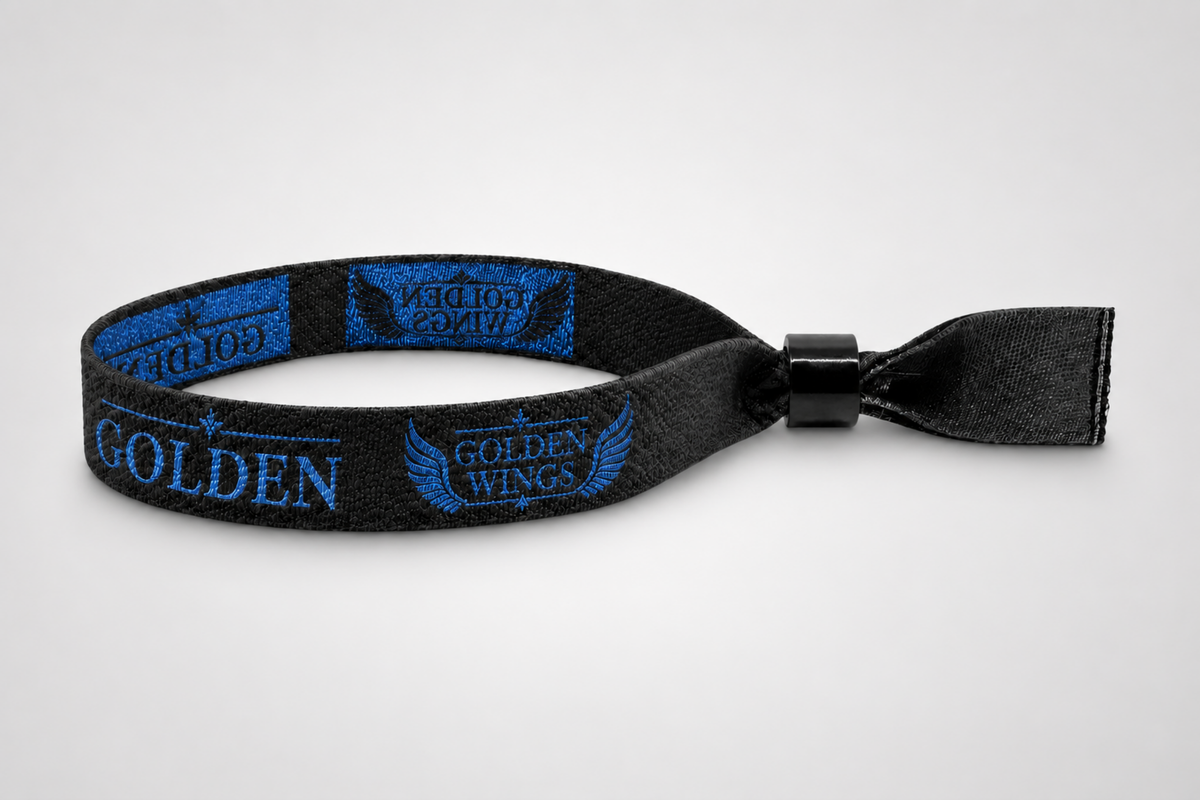 Pulseras de festival tejidas con hilo metalizado