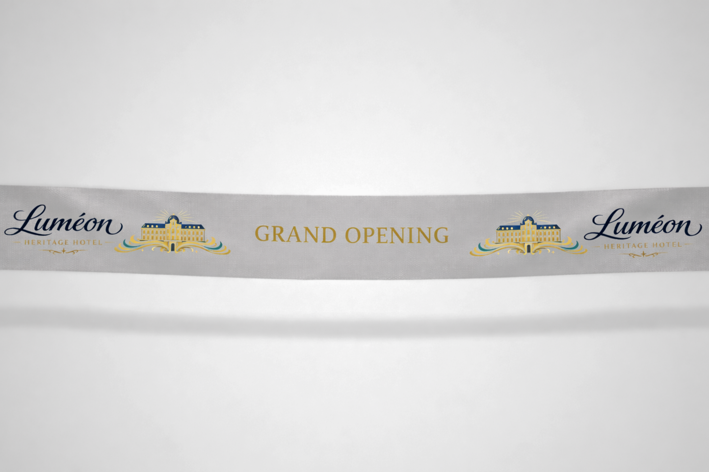 Cinta d'inauguració amb estampat en color