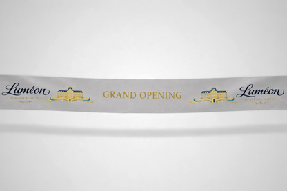 Cinta d'inauguració amb estampat en color