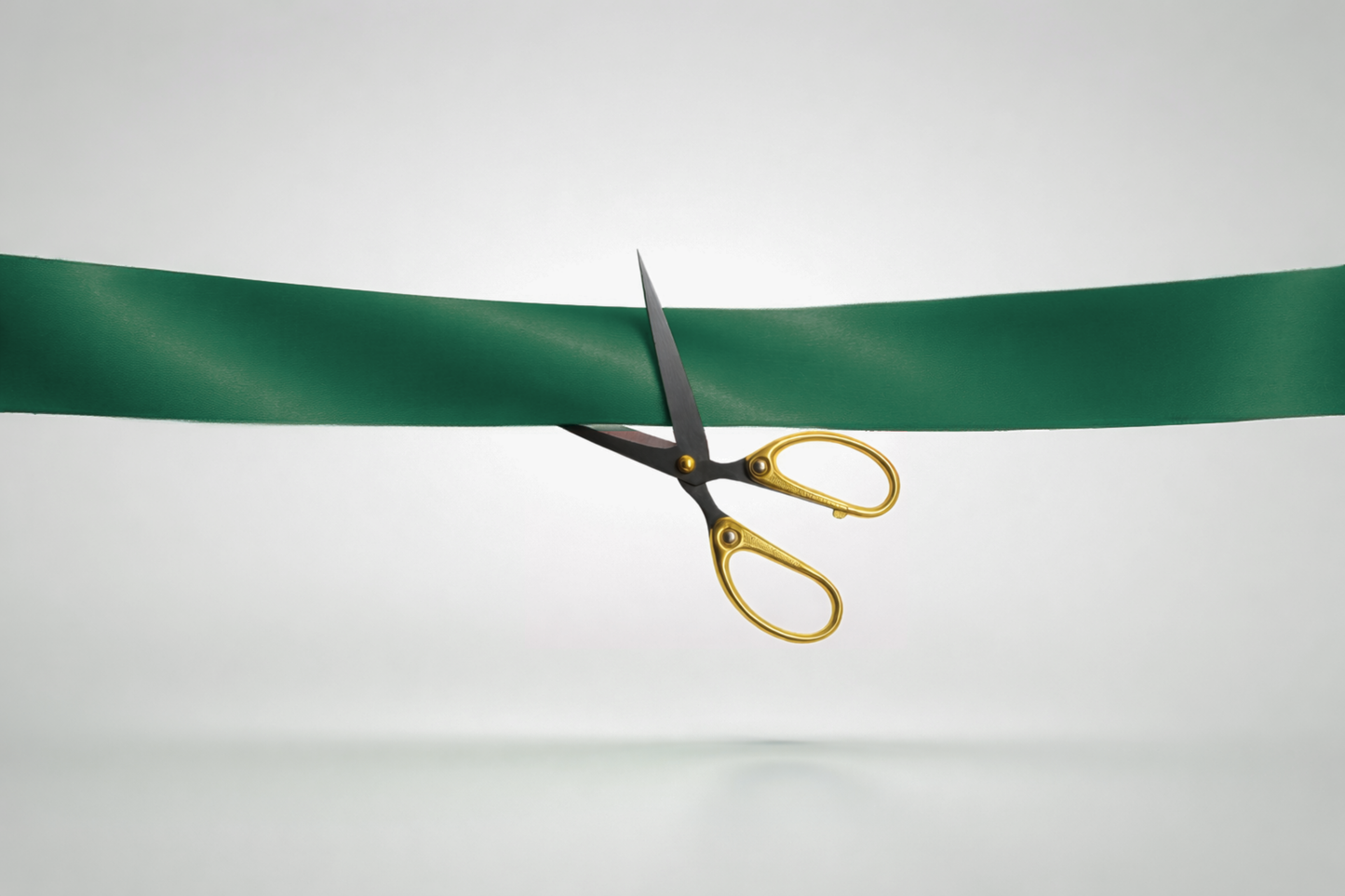 Cinta d'inauguració de setí ECO verd fosc sense estampat de JM Band®.