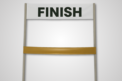 A photo of Finish Line Ribbon without Print from JM Band®. Purchase ribbon in Ivory here.