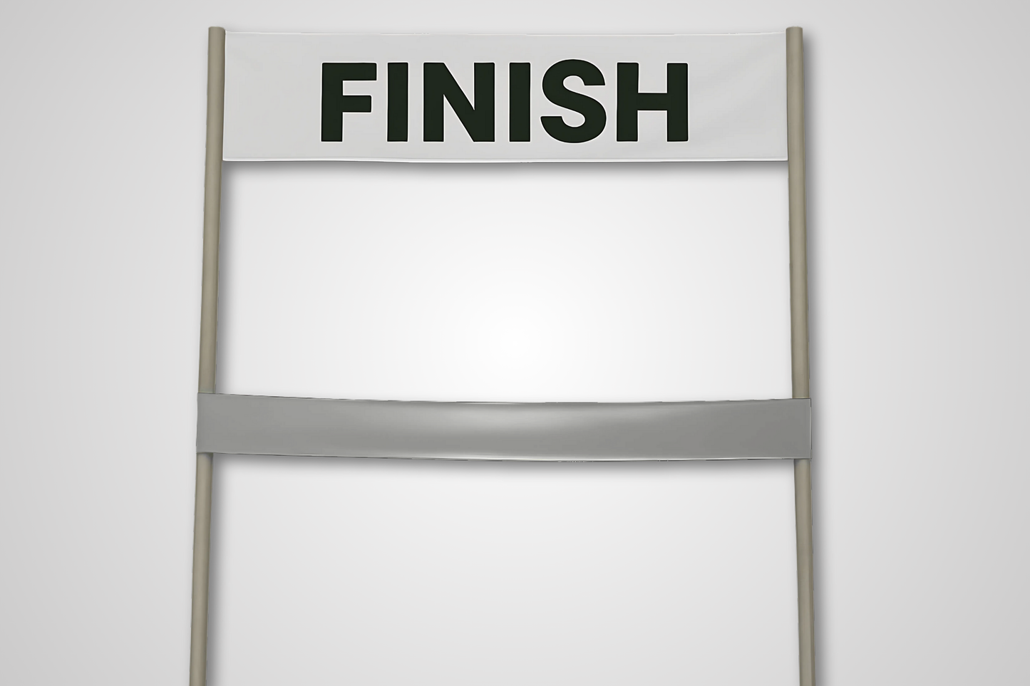 A photo of Finish Line Ribbon without Print from JM Band®. Purchase ribbon in White here.