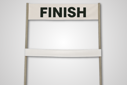 A photo of Finish Line Ribbon without Print from JM Band®. Purchase ribbon in Bordeaux here.