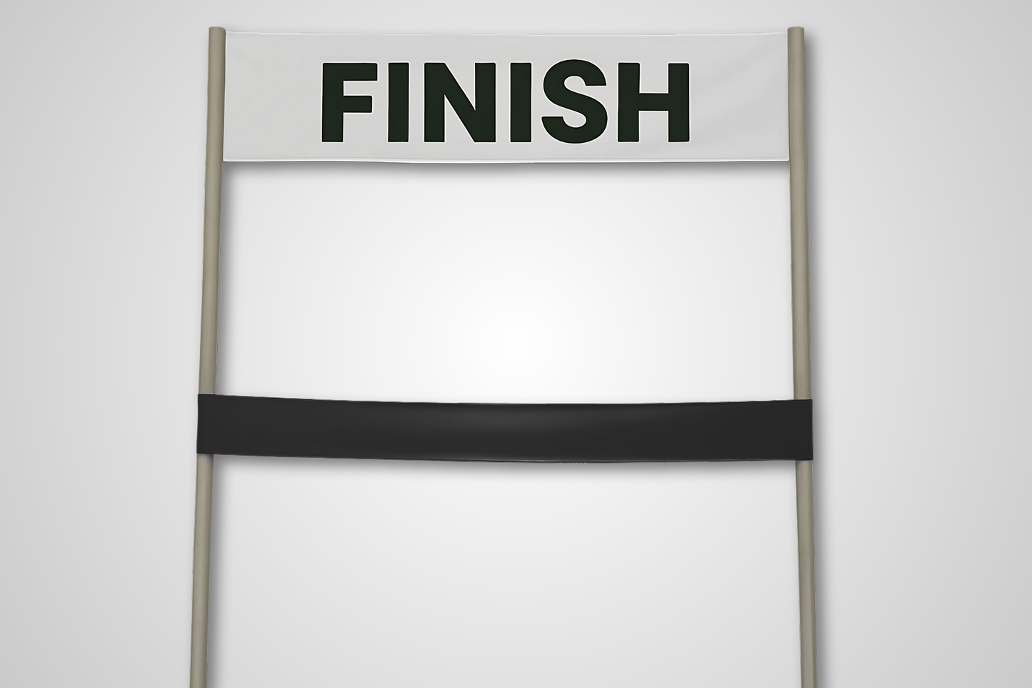 A photo of Finish Line Ribbon without Print from JM Band®. Purchase ribbon in Gray here.