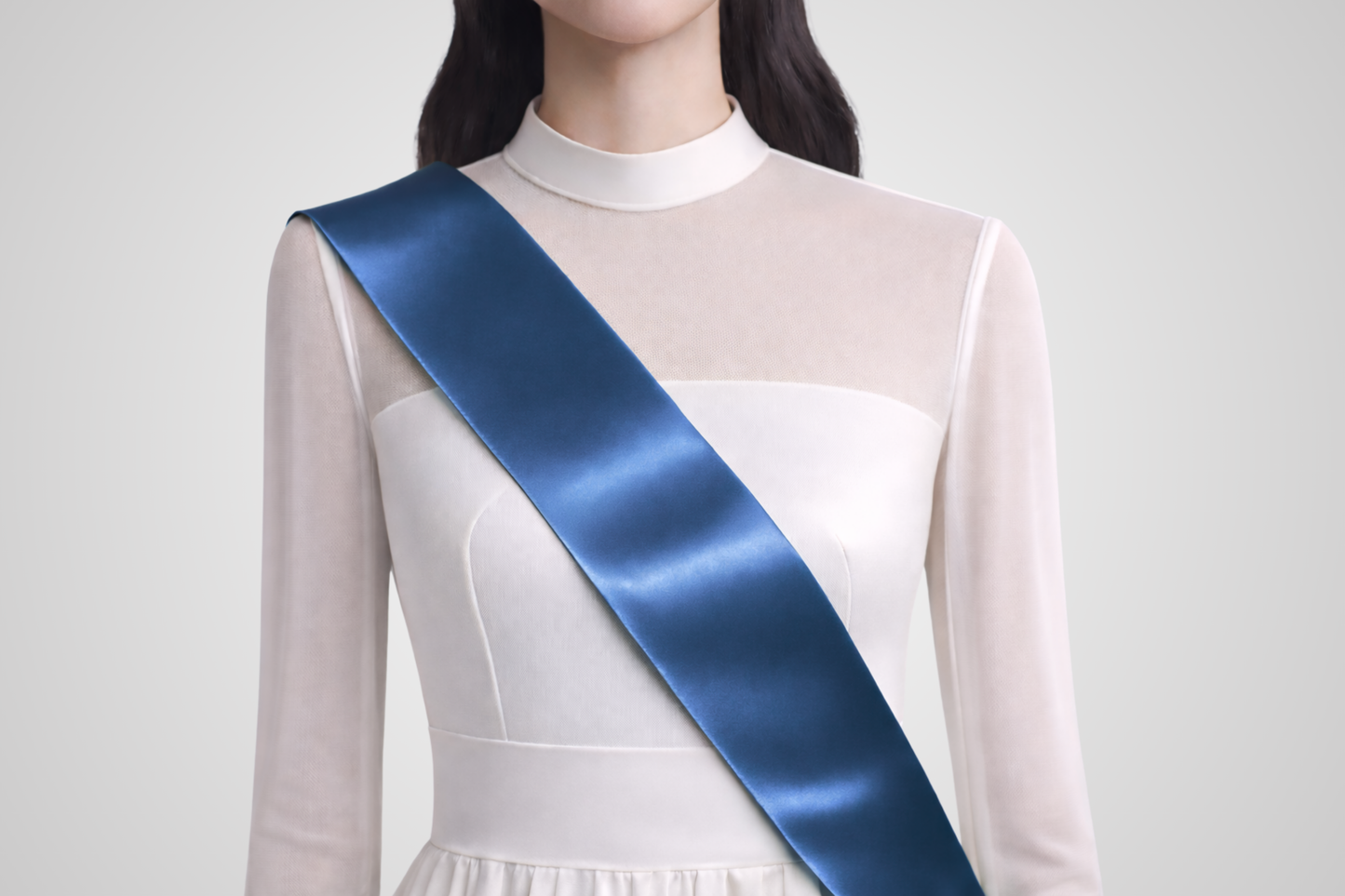 Faixa de setí ecològic blau sense estampat de JM Band®.