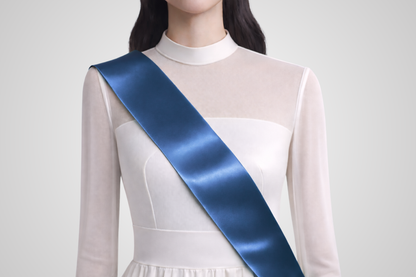 Faixa de setí ecològic blau sense estampat de JM Band®.