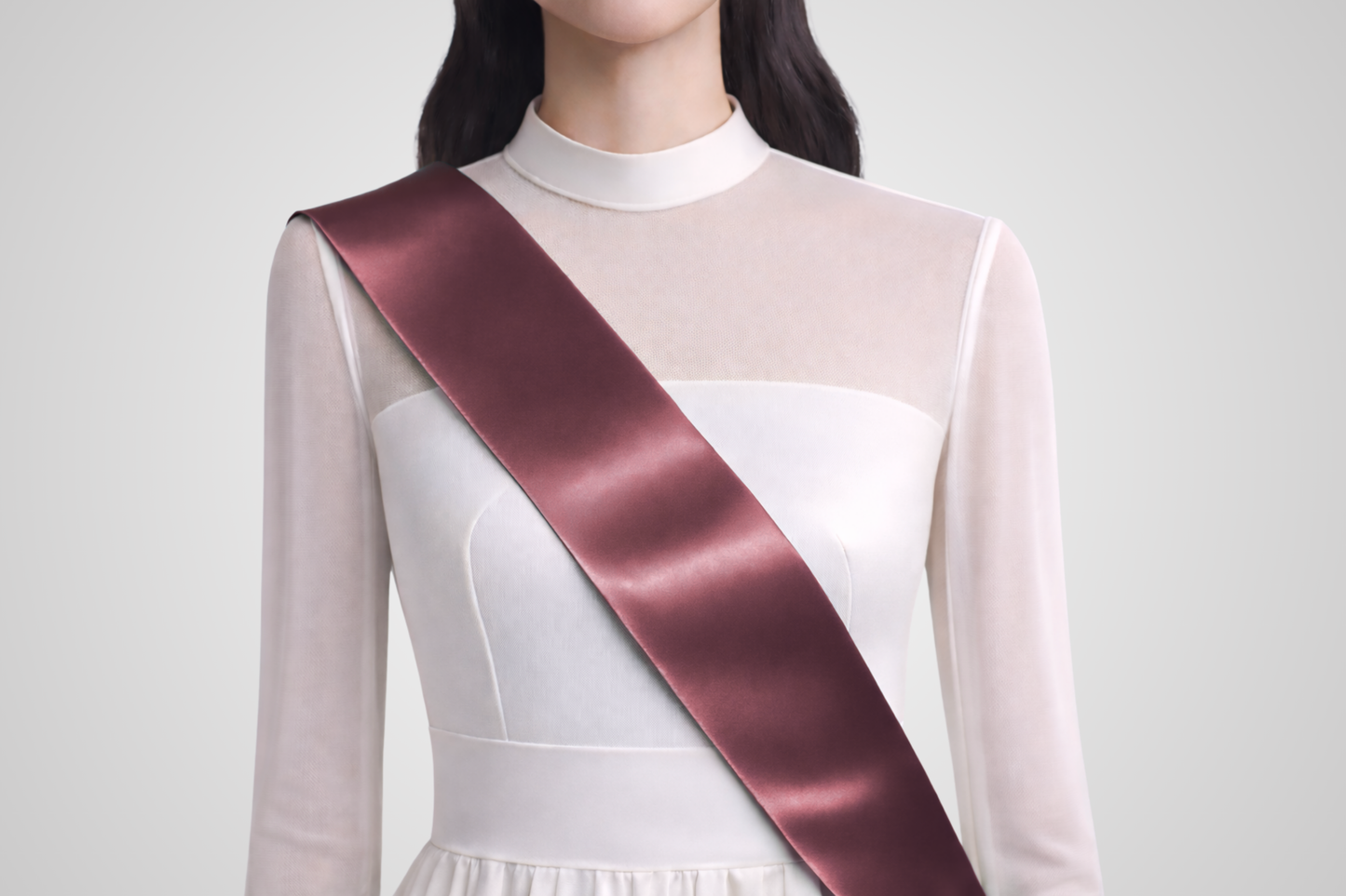 Faixa de setí ecològic de color bordeus sense estampat de JM Band®.