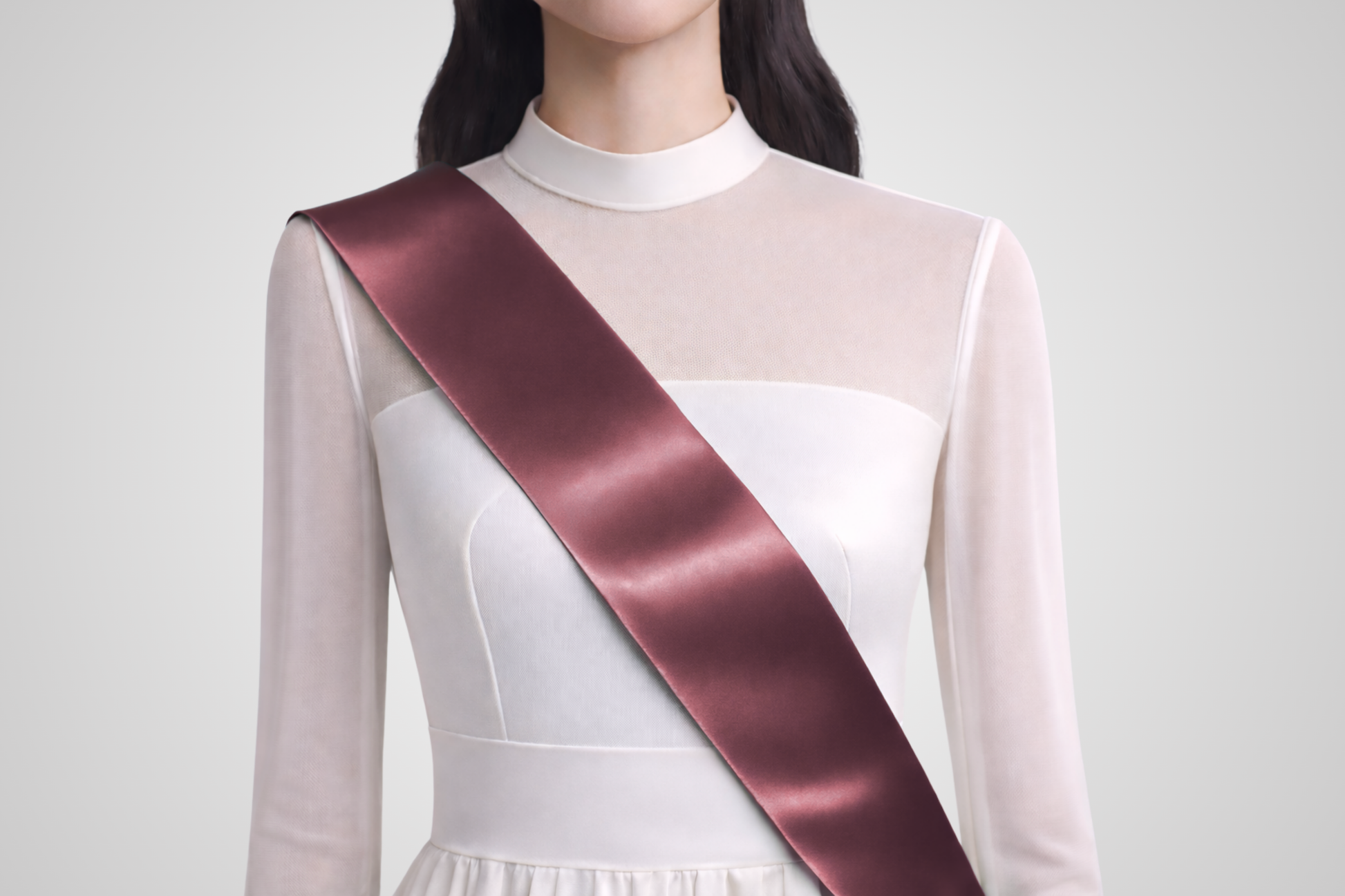 Faixa de setí ecològic de color bordeus sense estampat de JM Band®.