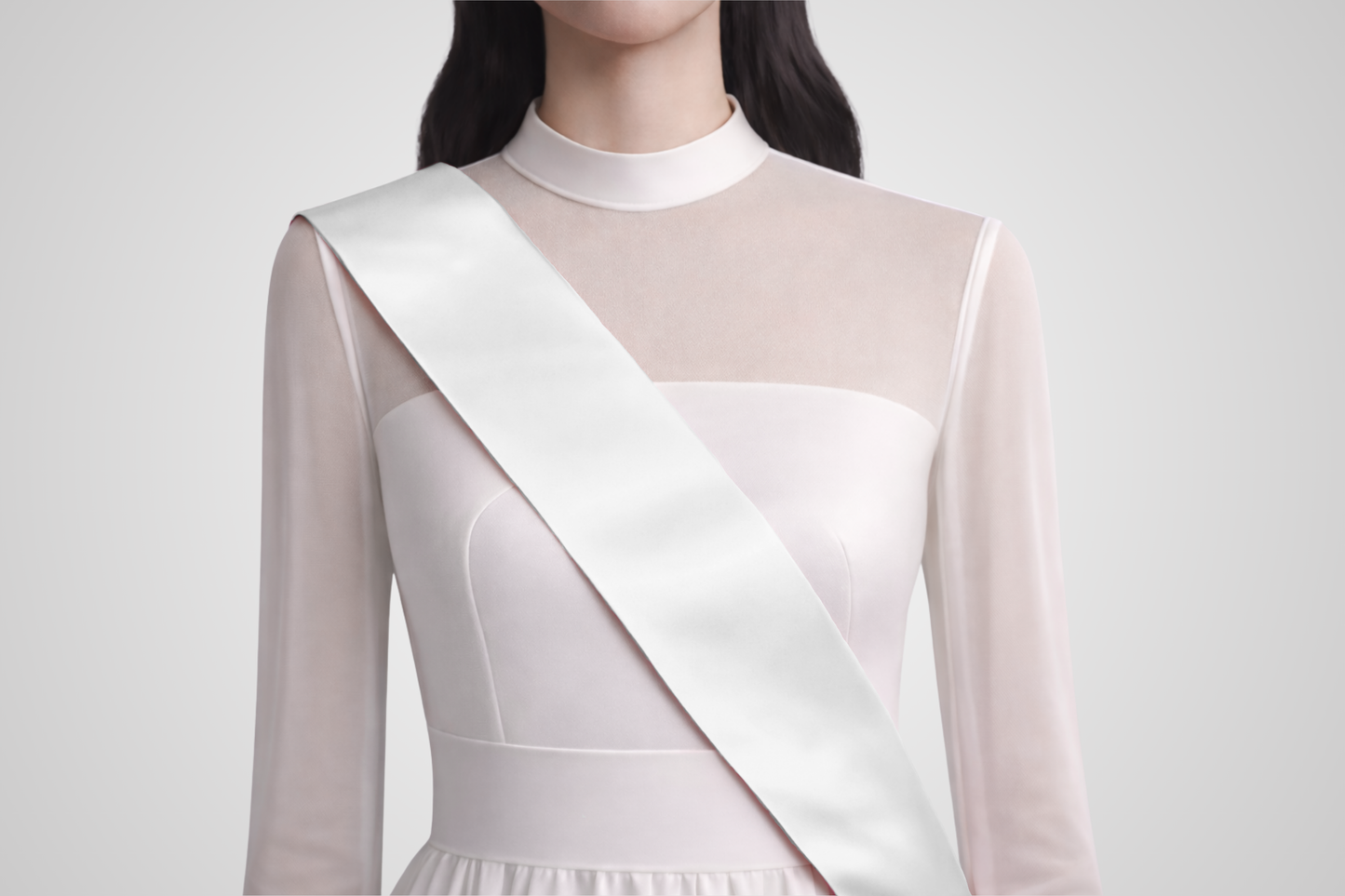 Faixa ecològica de setí blanc sense estampat de JM Band®.