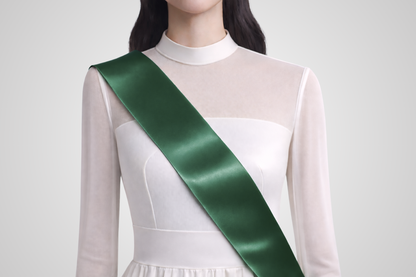 Faixa de setí ecològic de color verd fosc sense estampat de JM Band®.