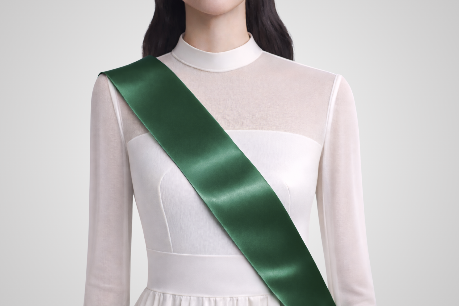 Faixa de setí ecològic de color verd fosc sense estampat de JM Band®.