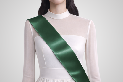 Faixa de setí ecològic de color verd fosc sense estampat de JM Band®.