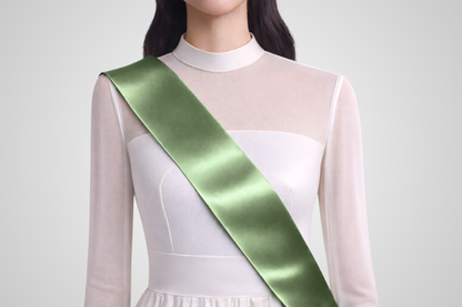 Faixa de setí ecològic de color verd molsa sense estampat de JM Band®.