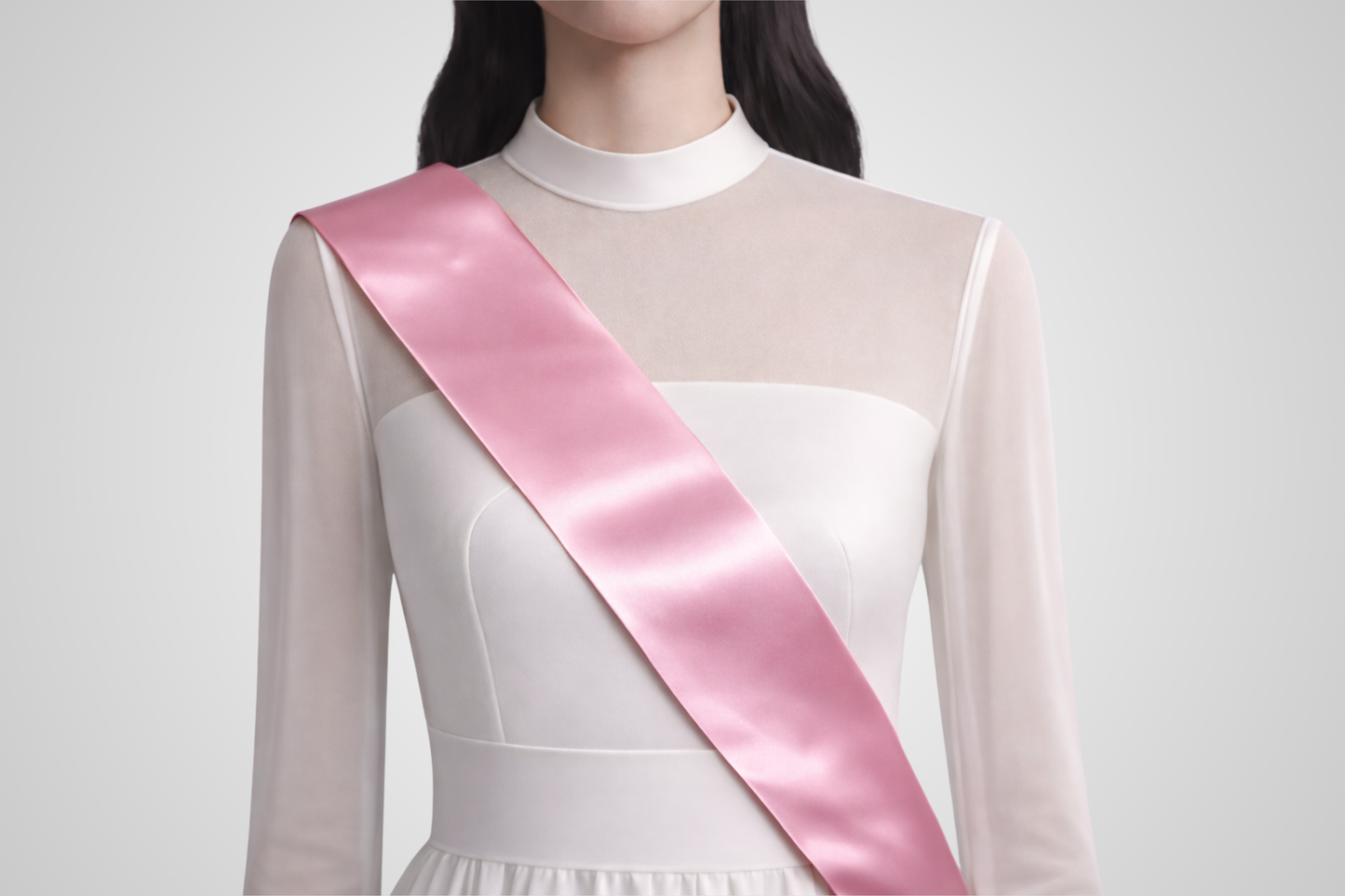 Faixa de setí ecològic rosa sense estampat de JM Band®.
