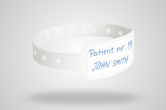 Pulseras para pacientes con bolsillo de plástico