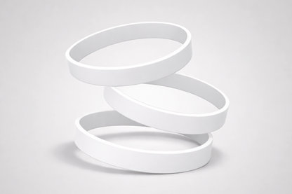 White Plain Silicone Wristbands. Buy Silicone Wristbands without print from JM Band®