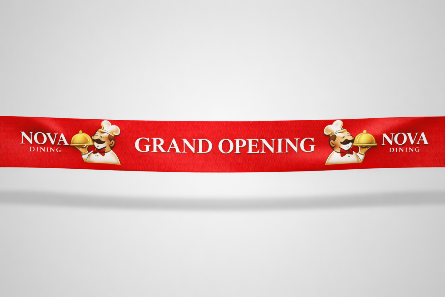 Cinta d'inauguració amb estampat en color