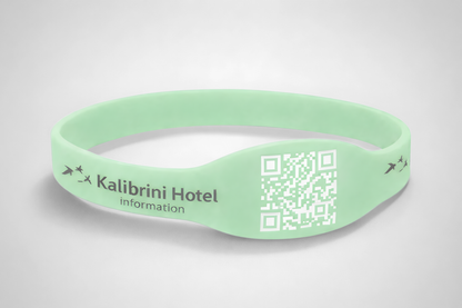Una foto de polseres de silicona amb codi QR de JM Band®. Compra polseres de silicona de 6 mm aquí.