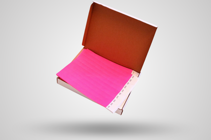 Una foto de la caixa de 1000 polseres de paper - Material llis de JM Band®. Compra polseres de paper en rosa aquí.